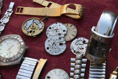 Lot of Mixed watches..Cases...straps.... Spares /Repairs Steampunk Jewelery