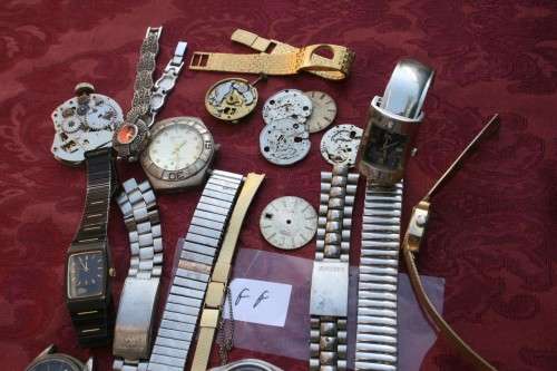 Lot of Mixed watches..Cases...straps.... Spares /Repairs Steampunk Jewelery