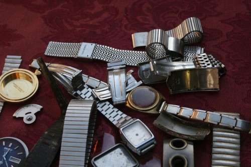 Lot of Mixed watches..Cases...straps.... Spares /Repairs Steampunk Jewelery