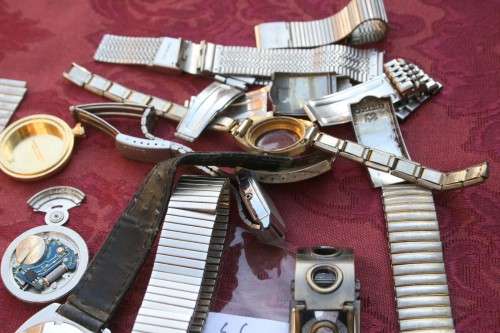 Lot of Mixed watches..Cases...straps.... Spares /Repairs Steampunk Jewelery
