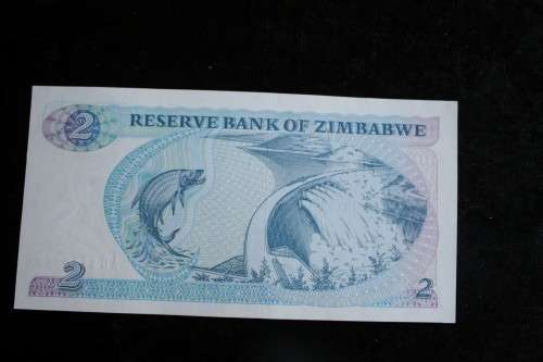 Reserve bank of  Zimbabwe ,Harare ,2 Dollars  dated 1994