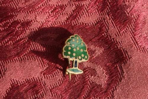 Green Enamel Tree badge