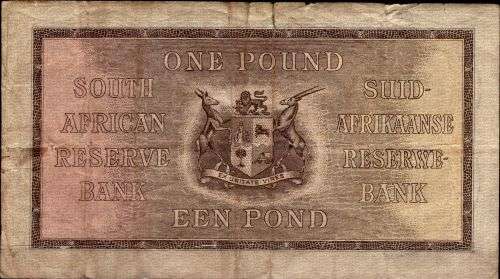 J Postmus 1st issue One Pound  Eng/Afr