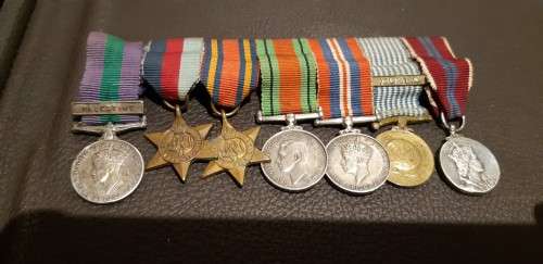 Miniature medal set with Korea, Palestine and WW2 medals
