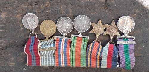 Miniature medal set with Korea, Palestine and WW2 medals