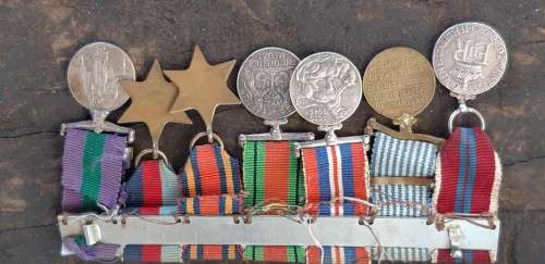 Miniature medal set with Korea, Palestine and WW2 medals