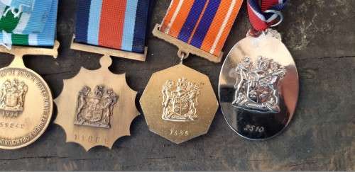 Full size SADF Medals with low nr Propatria and Rare John Chard Decoration