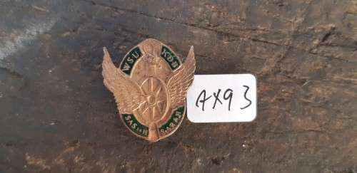 S.A.S.&H/ S.A.R&H  WSU KDB South African Railways Lapel Badge. Brass and enamel button-hole badge