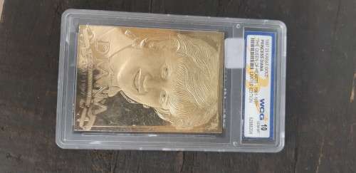 1997  23 carat gold Card  PRINCESS DIANA "THE QUEEN OF HEARTS" - 1961-1997