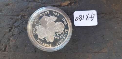 Crazy R1 Start....1993 Bankwese Protea   silver Coin R1. No box.
