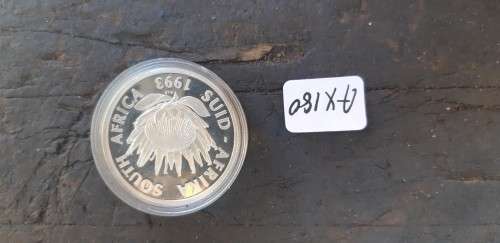 Crazy R1 Start....1993 Bankwese Protea   silver Coin R1. No box.