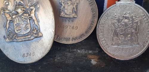 Border war medals with John Chard Medal with crossed swords.
