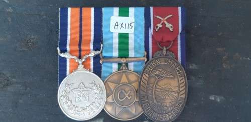 Border war medals with John Chard Medal with crossed swords.