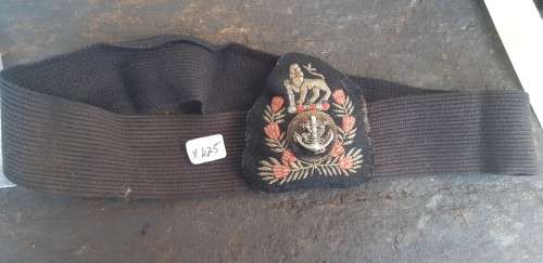 Navy Cap headband with badge