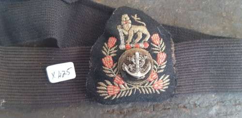 Navy Cap headband with badge