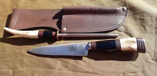 JU-CA INDUSTRIA TANDIL ARGENTINA GAUCHO KNIFE and SHARPENER