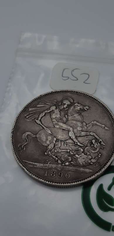 1890 Queen Victoria British Silver `Jubilee Head` Crown....... Low mintage