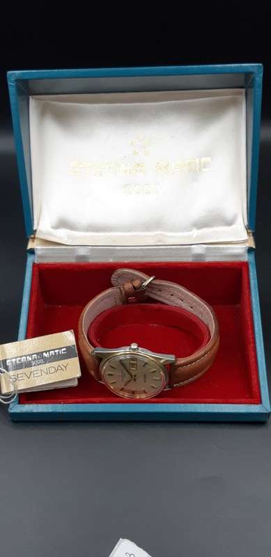 Eterna matic 3000 Sevenday with original box and hang tag RARE FIND in this condition