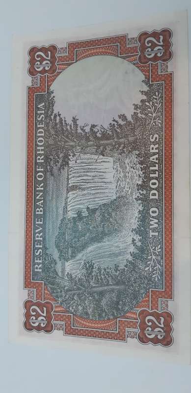 Reserve bank of Rhodesia 2 dollar In brilliant condition