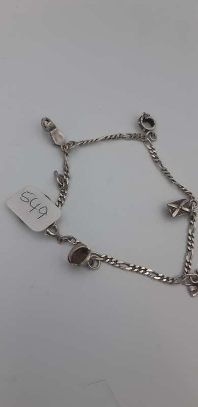 Charm Bracelet 92.5 silver with  7 charms