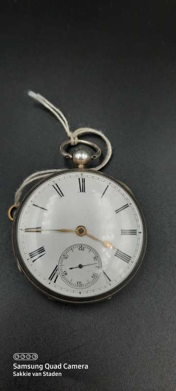 JOHN FISHER GLASGOW ENGLISH LEVER Pocket watch.Fuzee movement .. Sterling silver case Working 1800`s