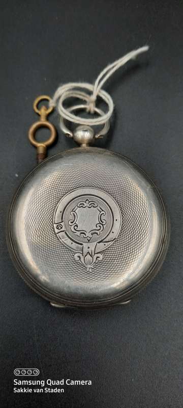 JOHN FISHER GLASGOW ENGLISH LEVER Pocket watch.Fuzee movement .. Sterling silver case Working 1800`s