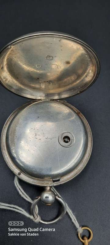 JOHN FISHER GLASGOW ENGLISH LEVER Pocket watch.Fuzee movement .. Sterling silver case Working 1800`s