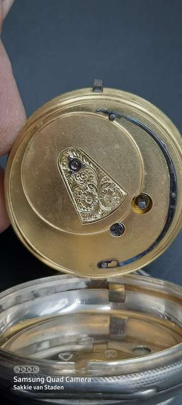 JOHN FISHER GLASGOW ENGLISH LEVER Pocket watch.Fuzee movement .. Sterling silver case Working 1800`s