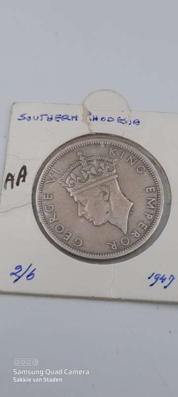 1947 Southern Rhodesia Half Crown