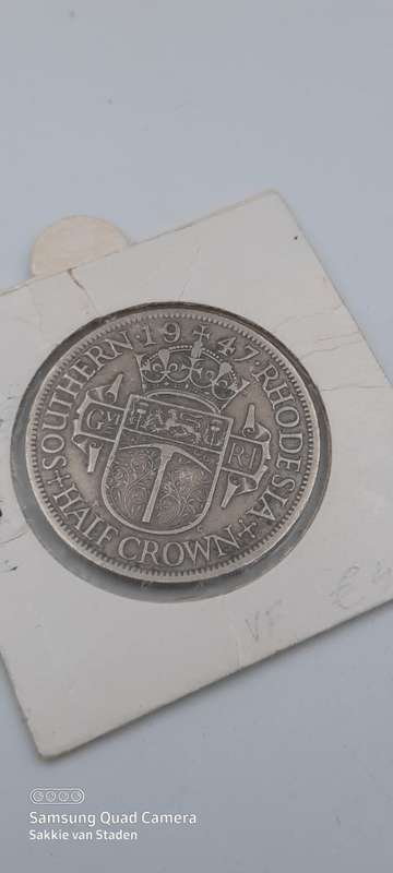 1947 Southern Rhodesia Half Crown