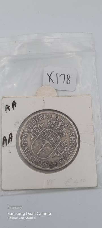 1947 Southern Rhodesia Half Crown