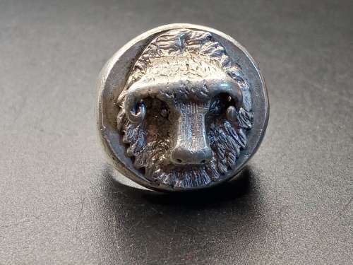 Large mens buffalo ring sterling silver 19mm inside diameter 23.5 grams
