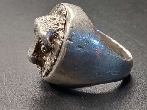 Large mens buffalo ring sterling silver 19mm inside diameter 23.5 grams