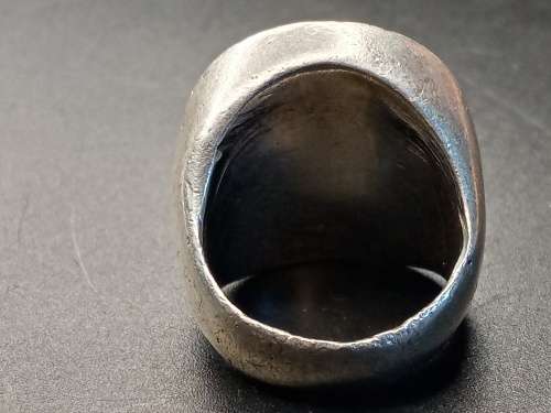 Large mens buffalo ring sterling silver 19mm inside diameter 23.5 grams