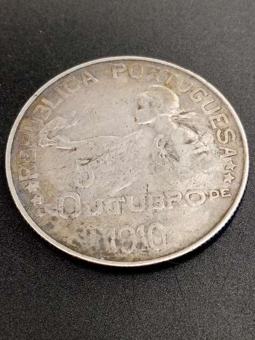 1910 1 Escudo Portuguese coin .835 silver mintage 1 million