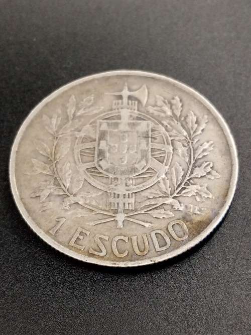 1910 1 Escudo Portuguese coin .835 silver mintage 1 million