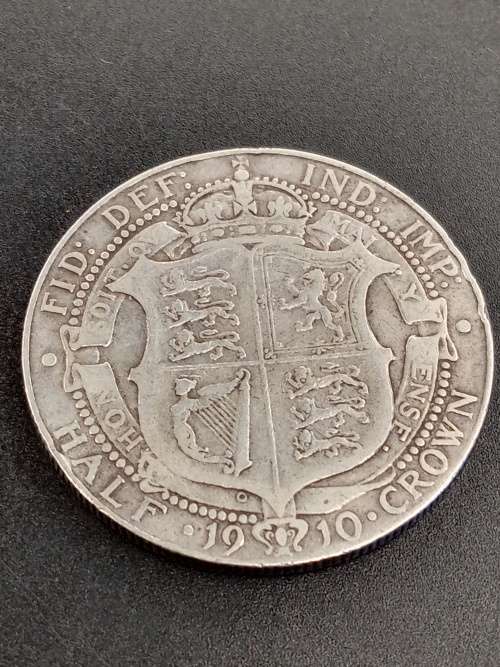 1910 Edward Vii British Silver half crown