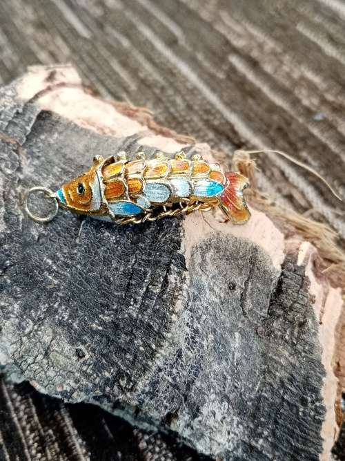 Guilloche fish charm