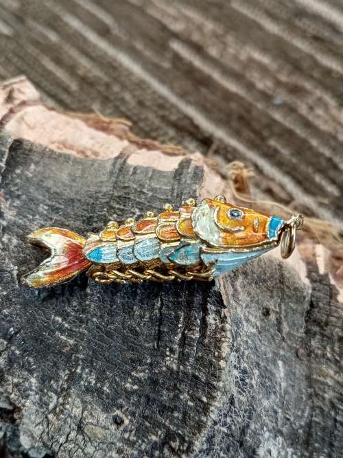 Guilloche fish charm