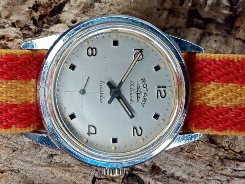Rotary wrist watch manual wind 30mm ex crown WORKING