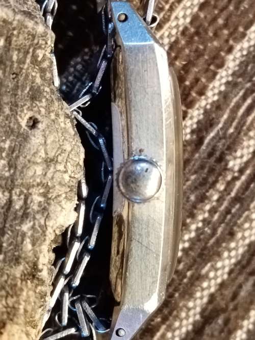 Rotary wrist watch tank manual wind stainless steel case 22mm wide 39mm lug to lug WORKING