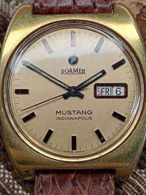 Roamer Mustang wrist watch automatic 34mm ex crown calliber nr: L990.1 WORKING