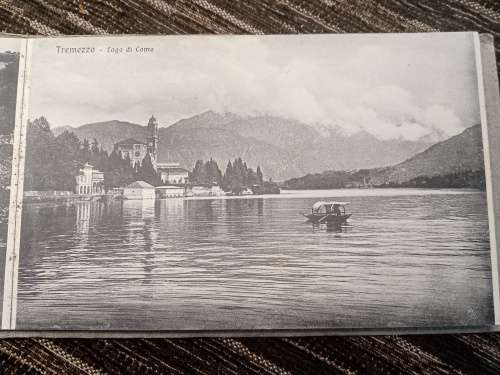 Booklet with 10 unused vintage postcards Lago di como