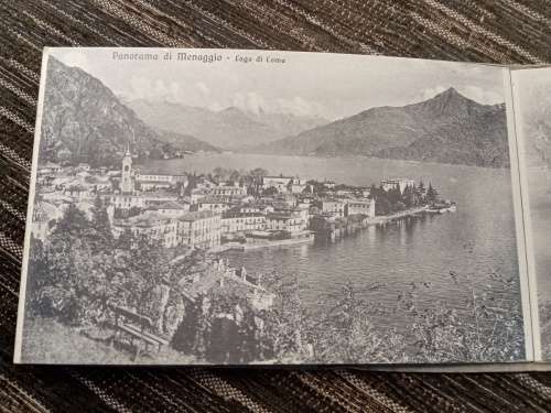 Booklet with 10 unused vintage postcards Lago di como