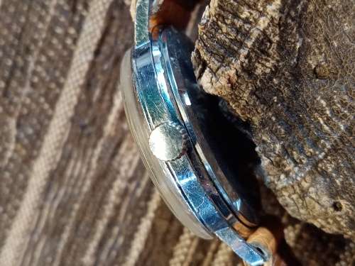 Rotary wrist watch manual wind starburst texture dial 35mm ex crown WORKING