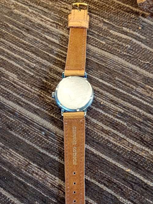 Rotary wrist watch manual wind starburst texture dial 35mm ex crown WORKING
