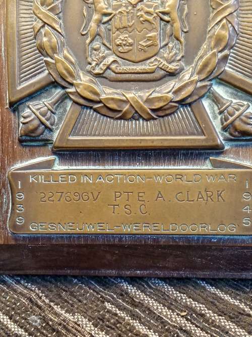 Death plaque killed in action WW2 1939-1945