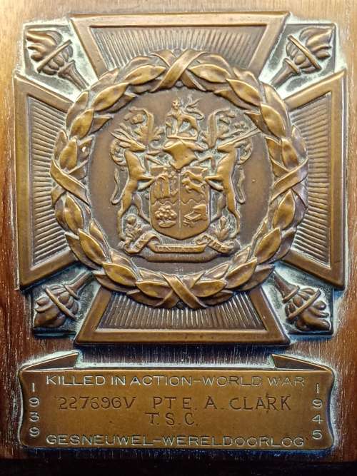 Death plaque killed in action WW2 1939-1945