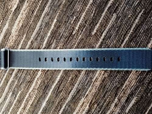 Seatbelt nato wrist watch strap black and grey 22mm