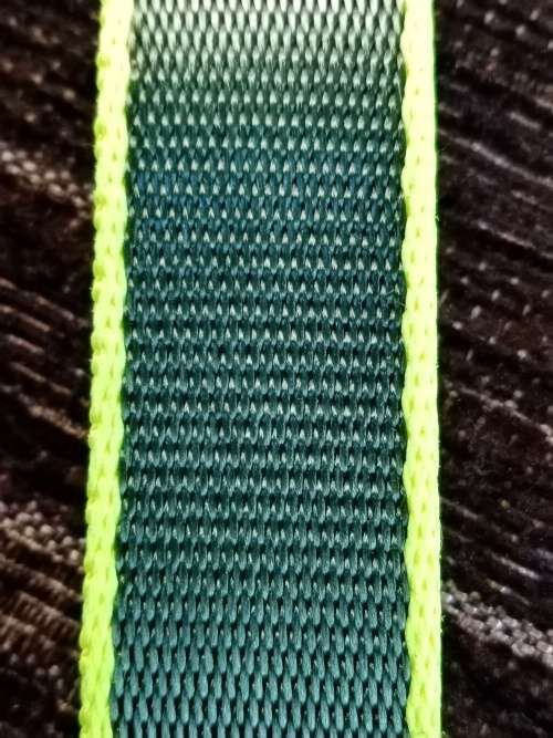 Seatbelt nato wrist watch strap green with neon yellow 20mm